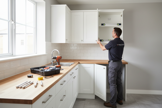installing kitchen cabinets